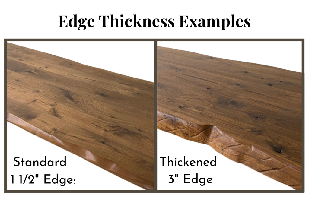 Custom Wood Table Top with Metal Hourglass Legs