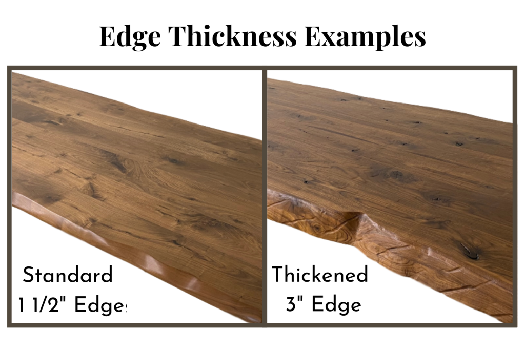 Solid Wood Table Top with Wide Slab Table Legs
