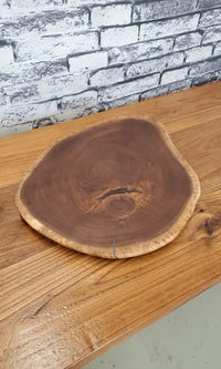 Thumbnail for Live Edge Black Walnut Finished Round Charcuterie Board