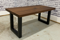 Thumbnail for Solid Wood Coffee Table w/ U-Shaped Metal Legs