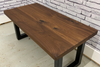 Thumbnail for Solid Wood Coffee Table w/ U-Shaped Metal Legs