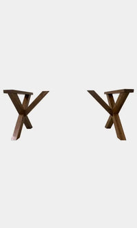 Thumbnail for Rustic Solid Wood X-Shaped Table Legs