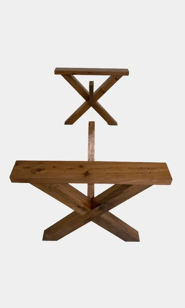 Rustic Solid Wood X-Shaped Table Legs