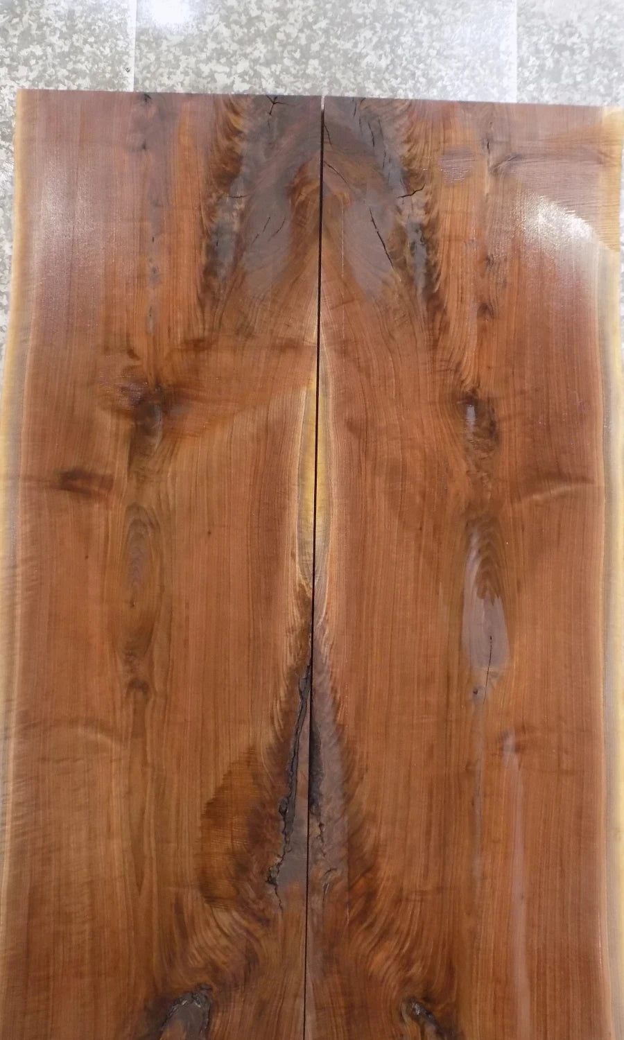 2- Rustic Black Walnut Live Edge Dining Table Top Wood Slab 1013-1014