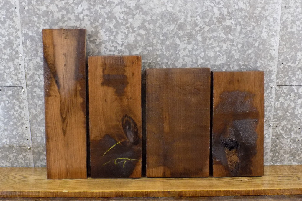 4- Rustic Kiln Dried Black Walnut Lumber Boards/Craft Pack Slabs 11381-11384