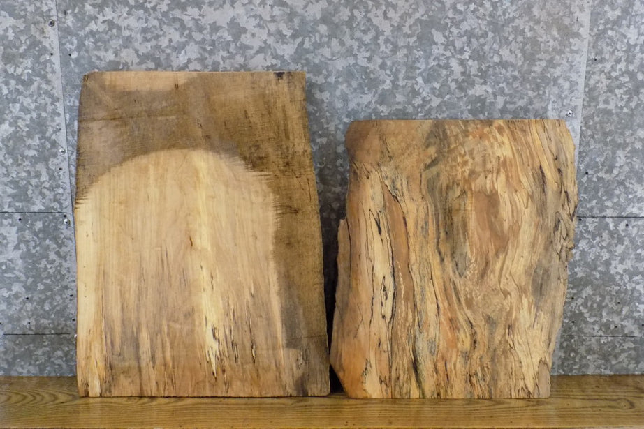 2- Natural Edge White Oak DIY Table Legs/End Table Top Slabs 14407-14408