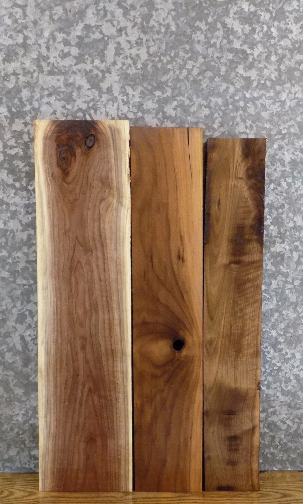3- Salvaged Kiln Dried Black Walnut Lumber Boards/Shelf Slabs 15300-15302