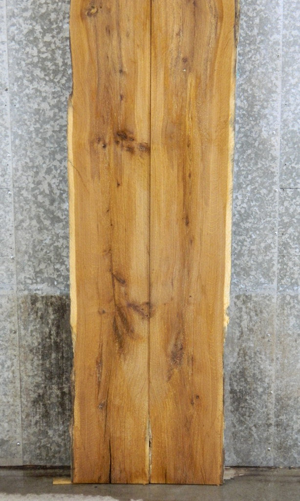 2- Bookmatched Live Edge White Oak Bar Top Slabs CLOSEOUT 20648-20649
