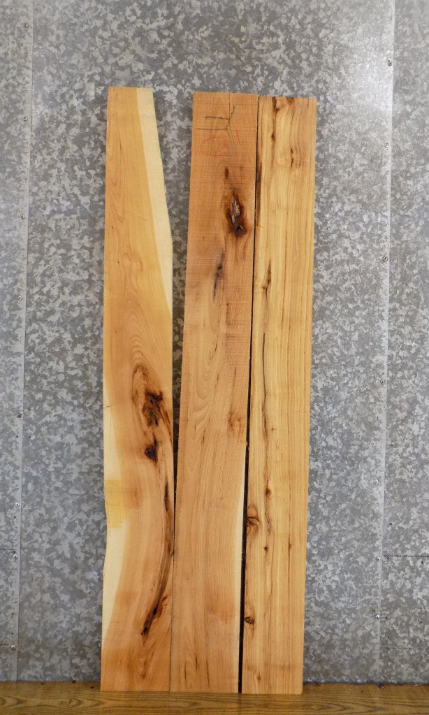 3- Reclaimed Hickory Kiln Dried Lumber Boards/Wall Shelf Slabs 33034