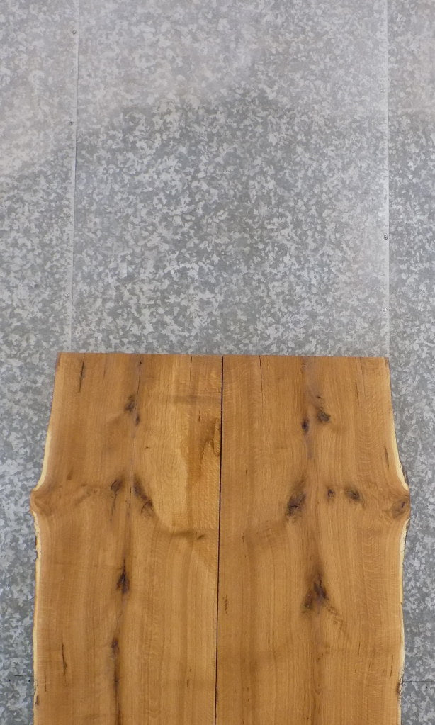2- Live Edge Bookmatched White Oak Kitchen Table Top Slabs 39007-39008