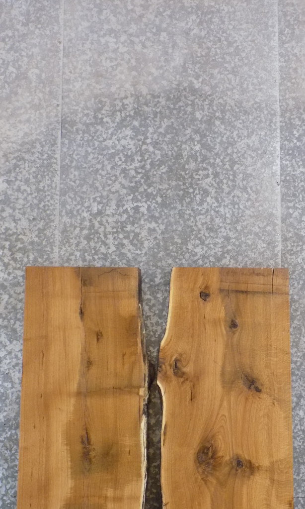 2- Live Edge Bookmatched White Oak Kitchen Table Top Slabs 39007-39008