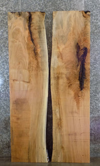 Thumbnail for 2- Rustic Bookmatched Live Edge Maple Dining Table Top Slabs 39021-39022