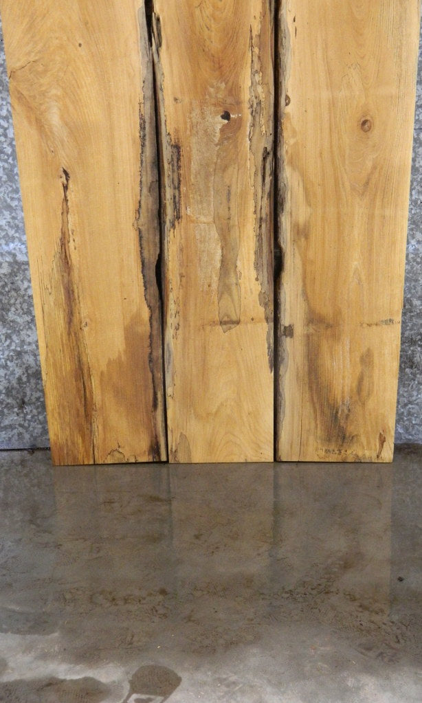 3- Live Edge Bookmatched Hackberry Kitchen Table Slabs CLOSEOUT 39044-39046