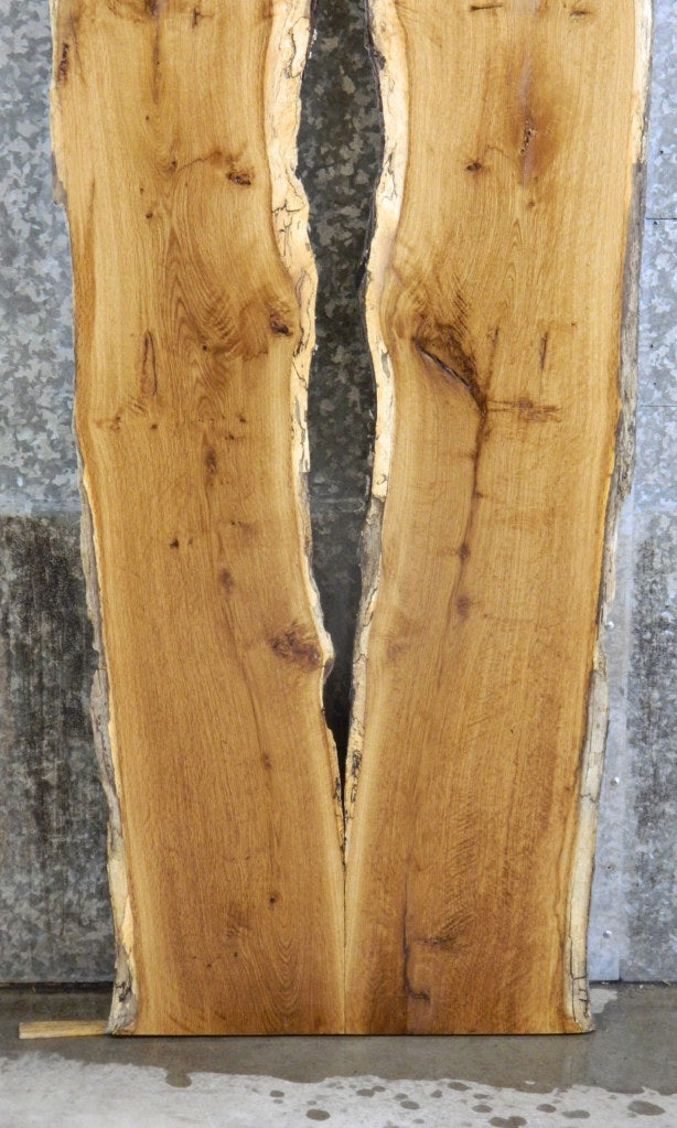 2- Live Edge White Oak Bookmatched Table Top Slabs CLOSEOUT 405-406
