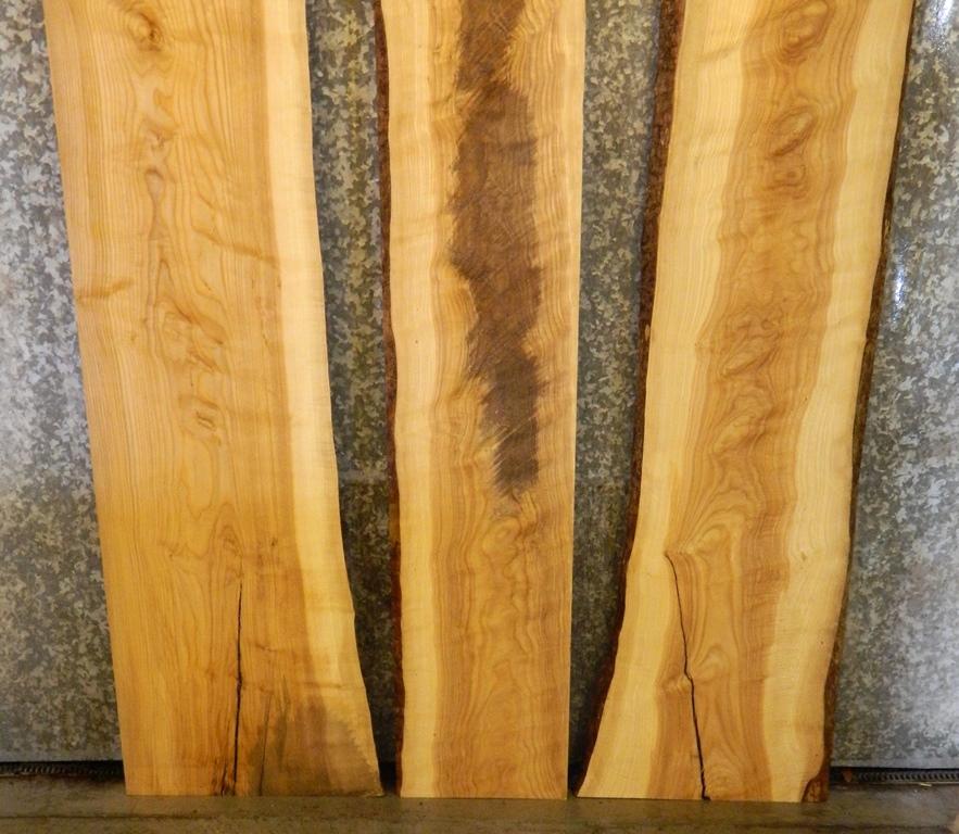 3- Bookmatched Live Edge Ash Dining Table Wood Slabs CLOSEOUT 40647-40649