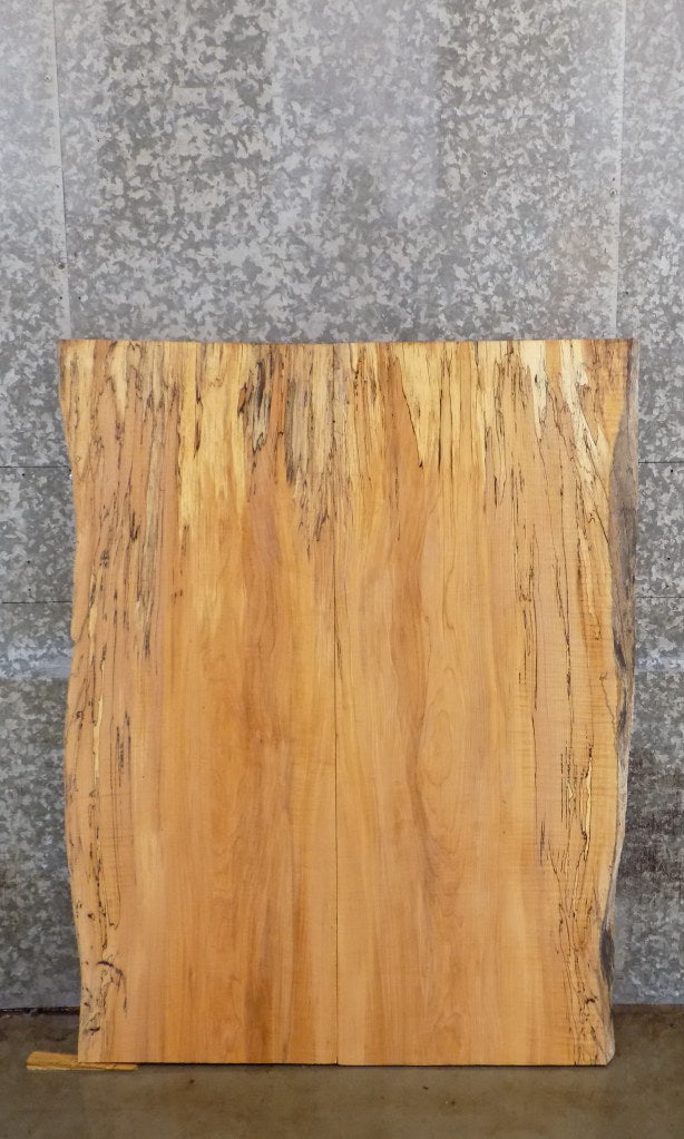 2- Bookmatched Spalted Maple Office Desk Top Slabs CLOSEOUT 4142-4143