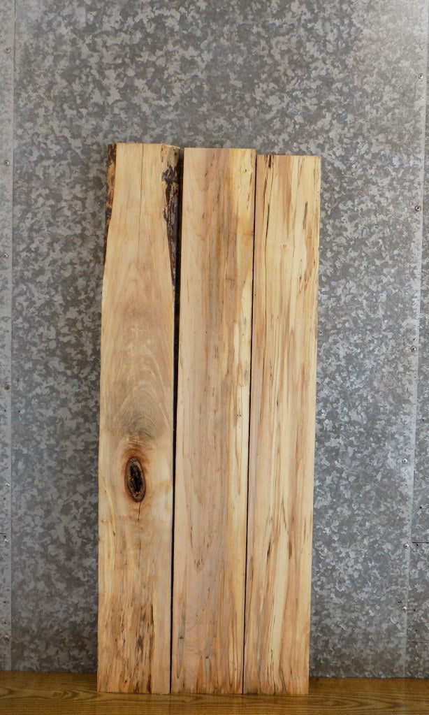 3- Rustic Maple Kiln Dried Lumber Boards/Wall Shelf Slabs 43140