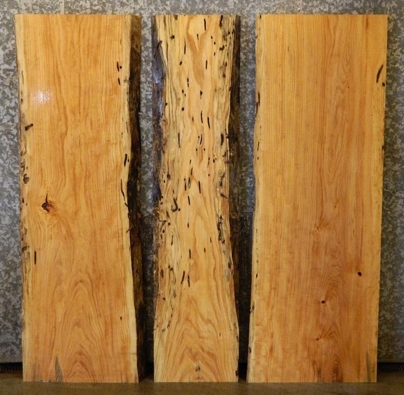 3- Live Edge Locust Bookmatched Kitchen Table Top Slabs CLOSEOUT 4588-4590
