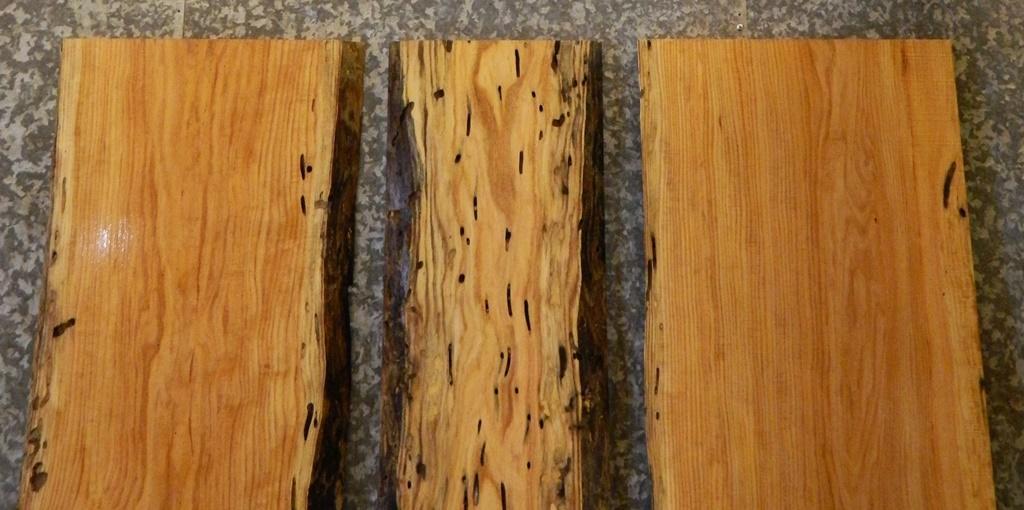 3- Live Edge Locust Bookmatched Kitchen Table Top Slabs CLOSEOUT 4588-4590