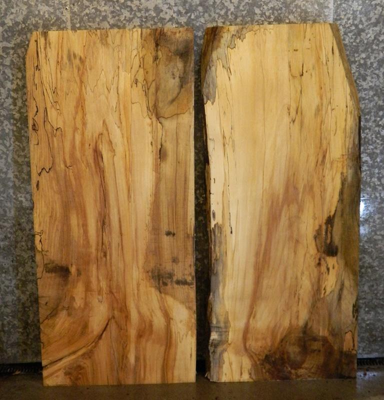 2- Partial Live Edge Bookmatched Spalted Maple Table Set CLOSEOUT 581-582