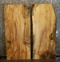 Thumbnail for 2- Partial Live Edge Bookmatched Spalted Maple Table Set CLOSEOUT 581-582