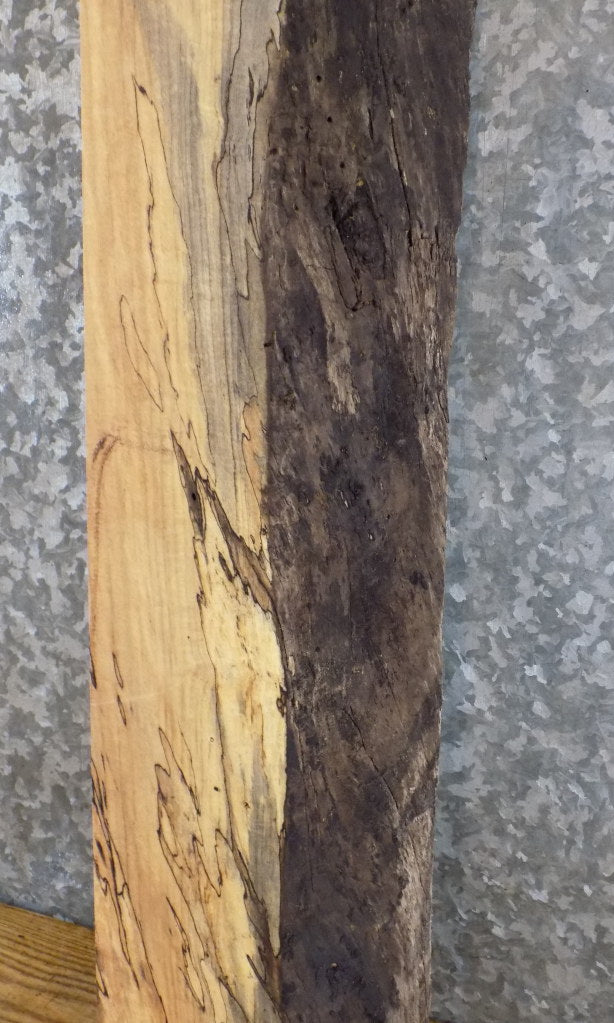 Reclaimed Partial Live Edge Maple Mantel Wood Slab 8701
