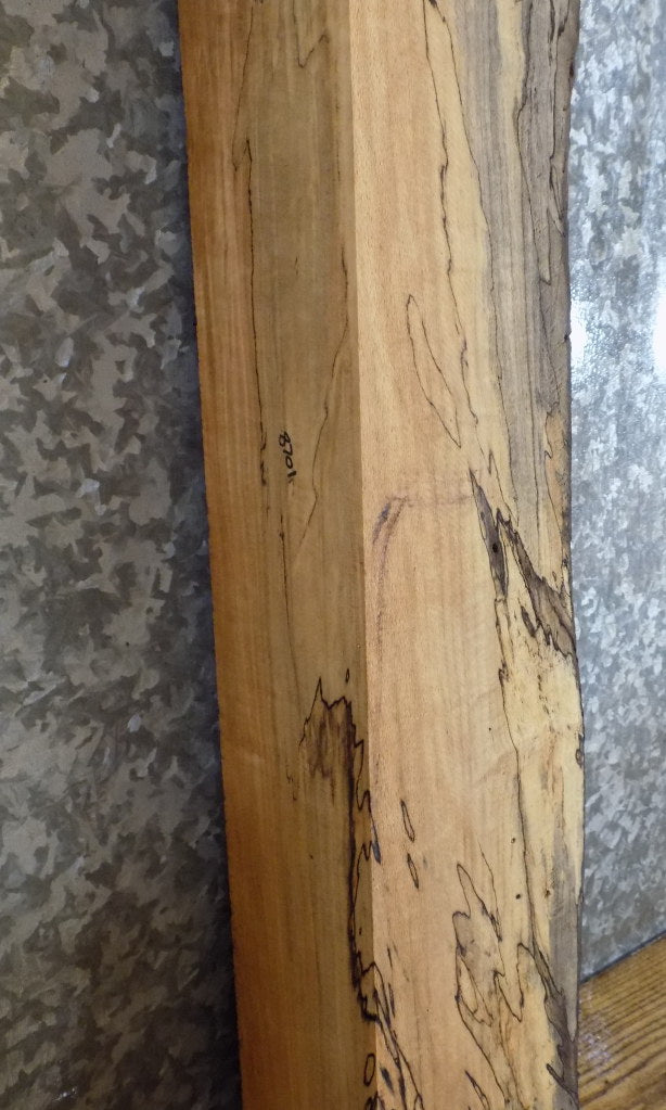 Reclaimed Partial Live Edge Maple Mantel Wood Slab 8701
