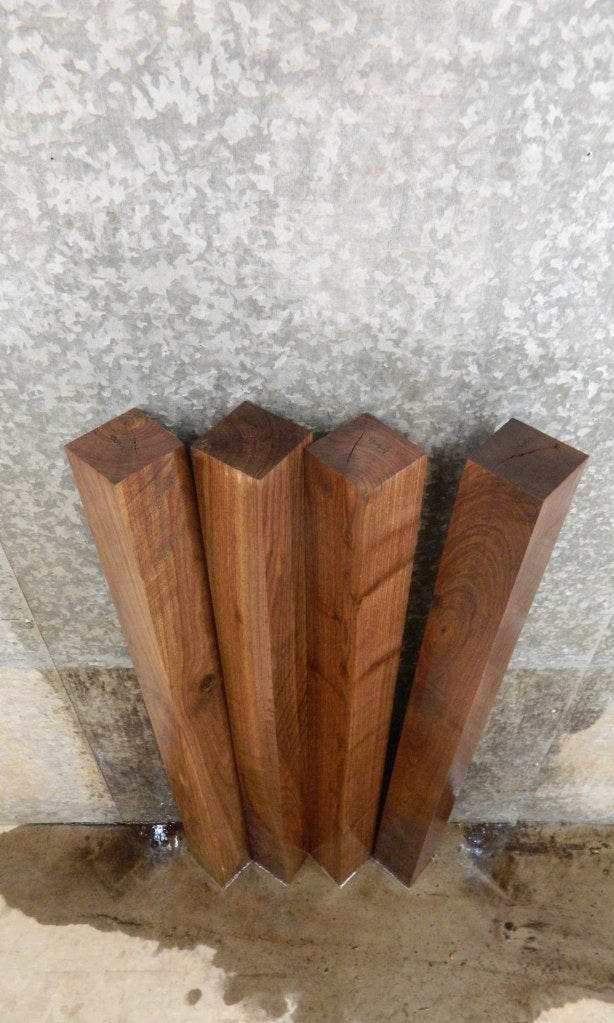 4- Kiln Dried Reclaimed Black Walnut 4x4 Turning Blocks/Blanks 9309