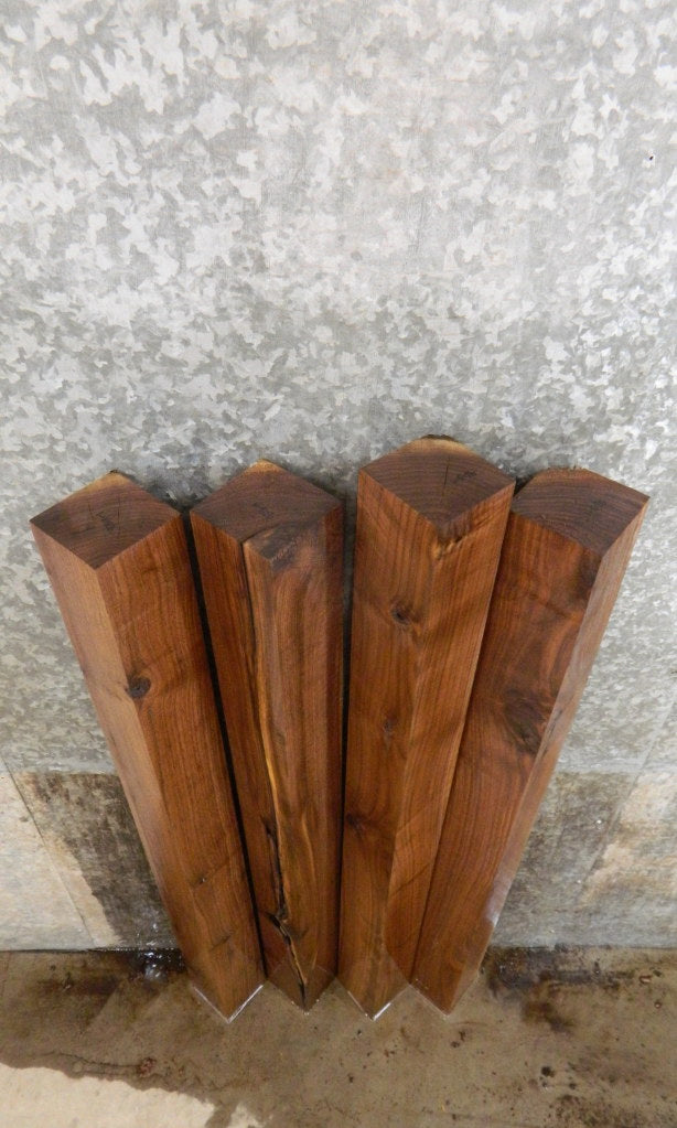 4- Rustic Kiln Dried Black Walnut 4x4 Turning Blocks/Blanks 9313