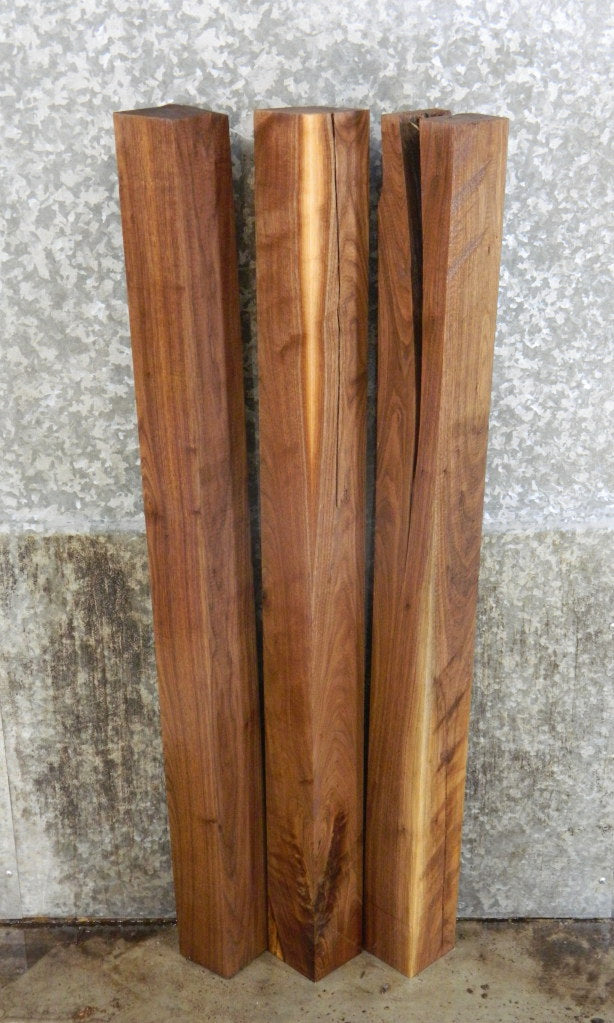 3- Reclaimed Kiln Dried Black Walnut 4x4 Turning Blocks/Blanks 9315