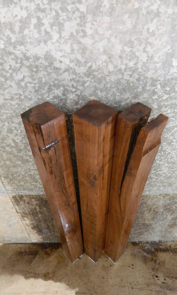 3- Reclaimed Kiln Dried Black Walnut 4x4 Turning Blocks/Blanks 9315