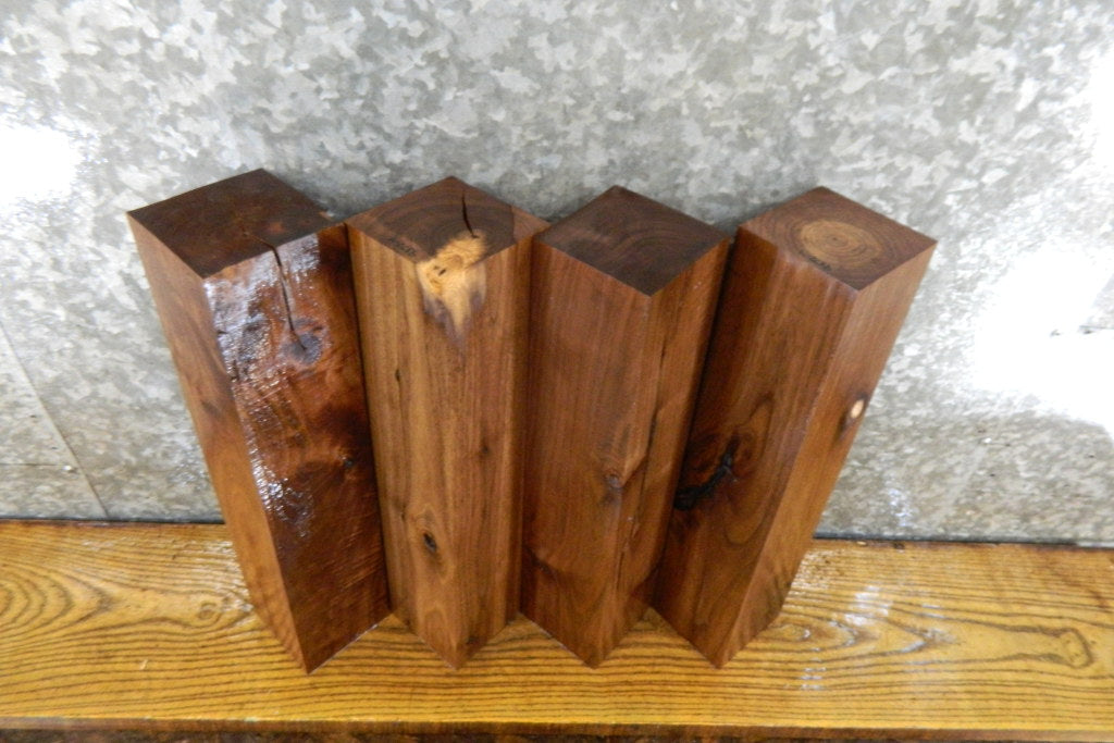 4- Kiln Dried Black Walnut Reclaimed 4x4/Turning Blocks/Blanks 9372